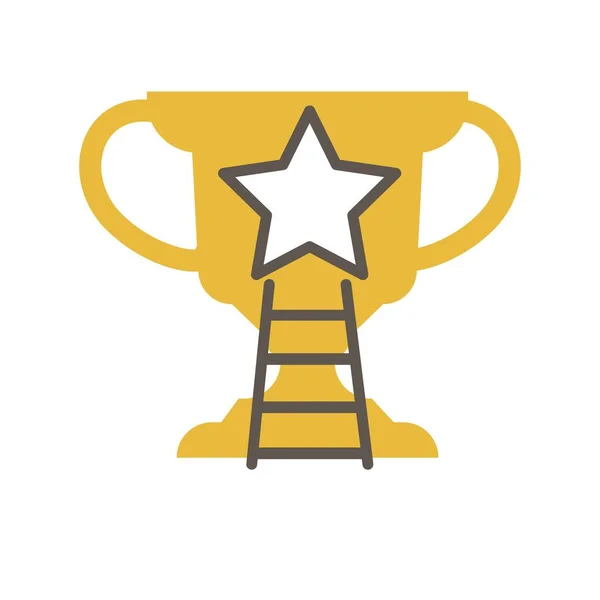 Goldener Siegerpokal mit Stern — Stockvektor