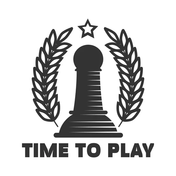 Dags att spela chess club emblem — Stock vektor