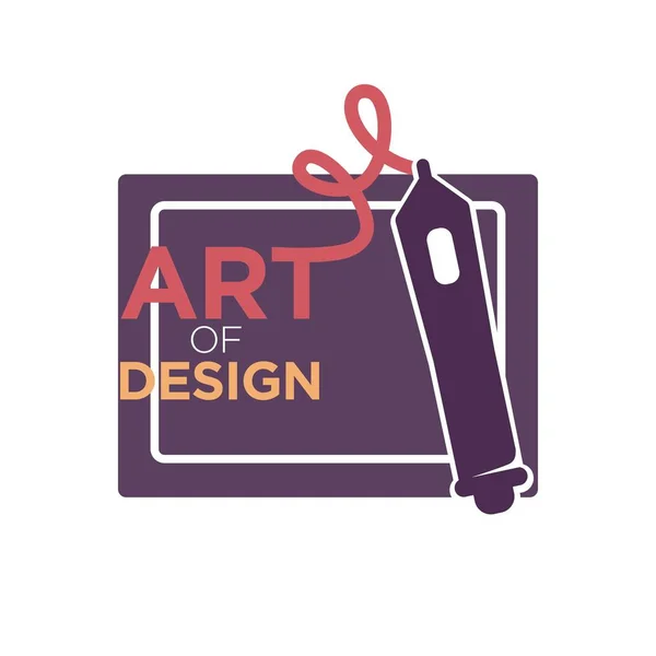 Τέχνη του σχεδίαση πολύχρωμο λογότυπο ετικέτας — Διανυσματικό Αρχείο