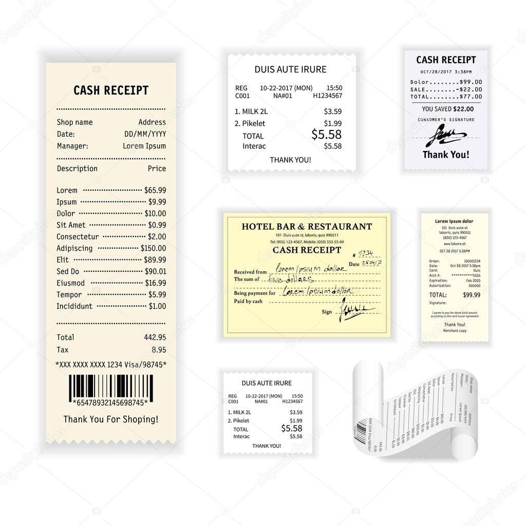 Cash receipts colorful poster 