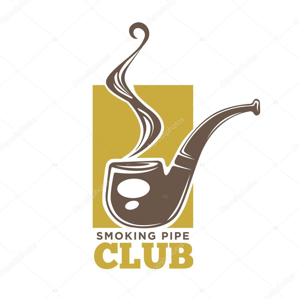 Smoking pipe club colorful logotype
