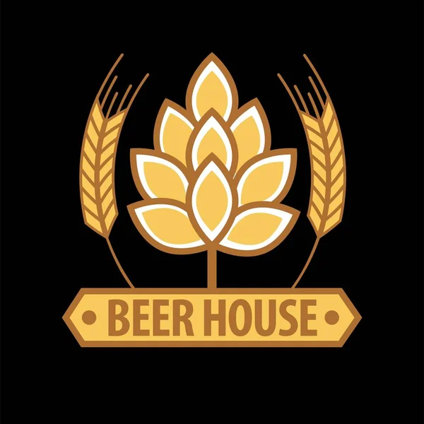 Birra casa emblema modello — Vettoriale Stock