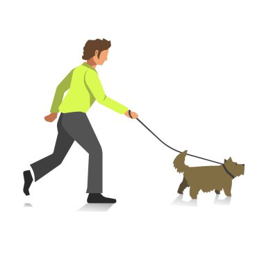 Çocuk yürüyen köpek 