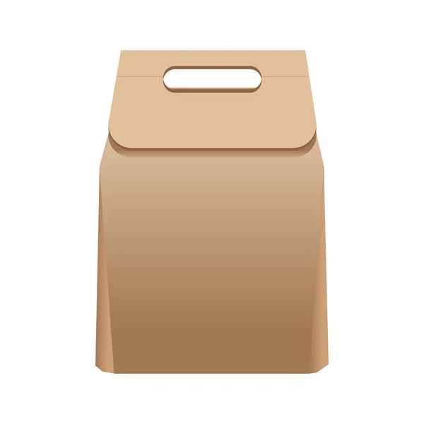 Bolso de papel cuadrado cuadrado simple completo — Vector de stock