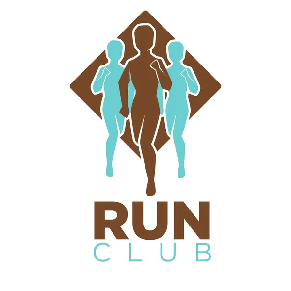 Professional run club emblem logo — Stock Vector