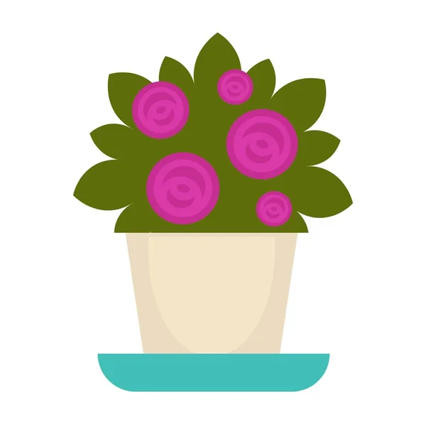 Fialové květy v hrnci — Stockový vektor