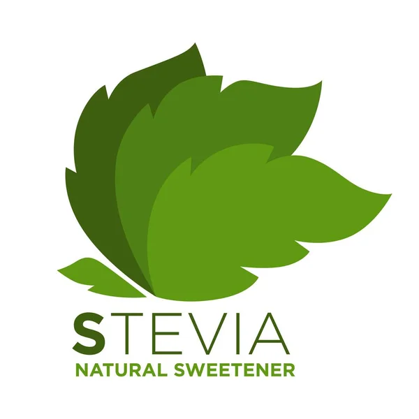 Stevia naturligt sötningsmedel gröna blad — Stock vektor