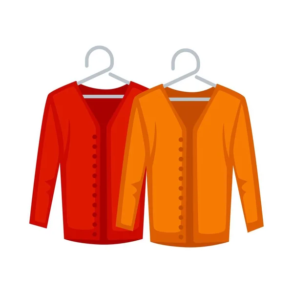 Camisolas vermelhas e amarelas femininas — Vetor de Stock