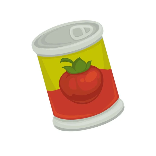 卡通罐头樱桃西红柿 — 图库矢量图片