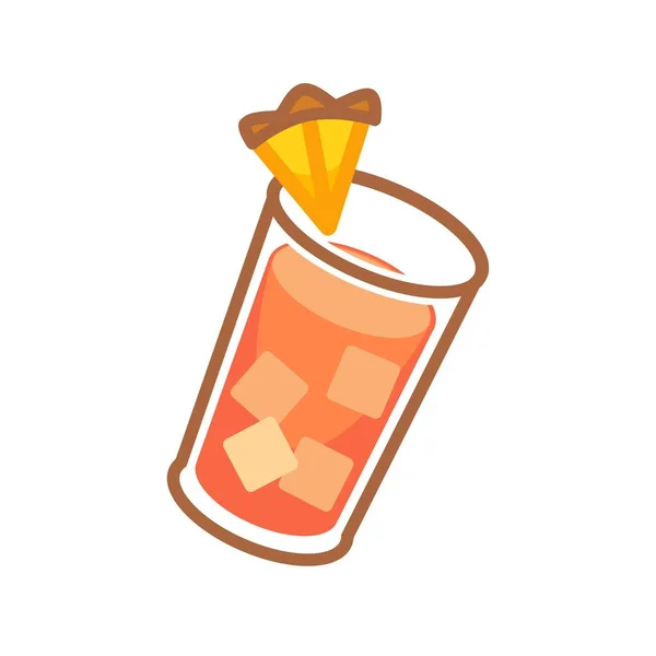 Szklankę drinka lodem z orange — Wektor stockowy