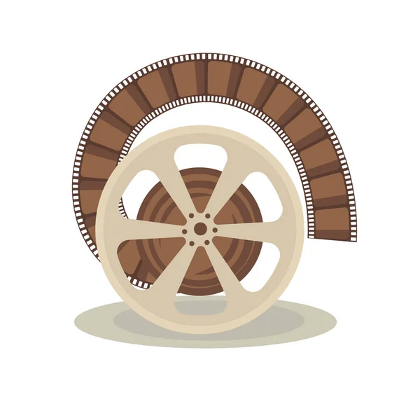 Spool with film on the white background. — Stock Vector