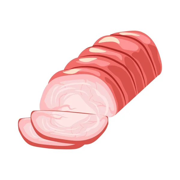 Jambon roulé tranché — Image vectorielle