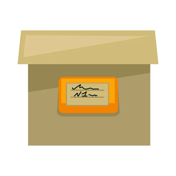 Boîte en carton avec panneau — Image vectorielle
