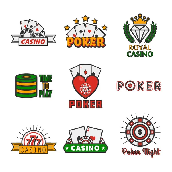 Diferentes iconos de casino — Archivo Imágenes Vectoriales