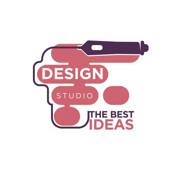 Tasarım stüdyo renkli logo etiketi — Stok Vektör
