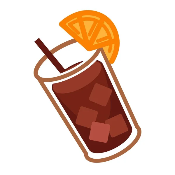 柑橘可乐杯鸡尾酒 — 图库矢量图片