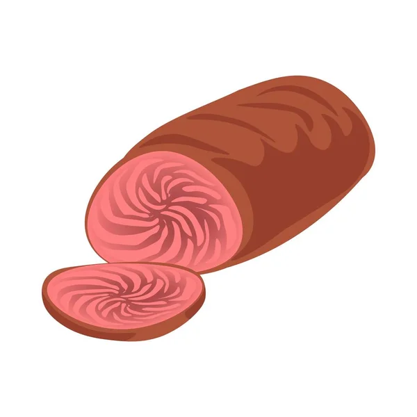 Carne en rodajas cocida — Vector de stock