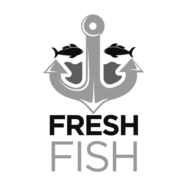 Fresh fish colorless logo — Stock Vector