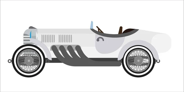 Gris largo vintage coche — Vector de stock