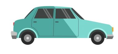 Mavi renkli küçük araba