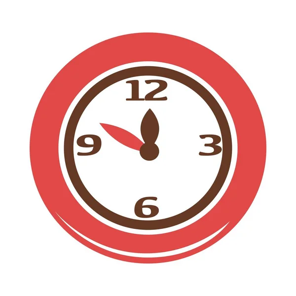 Reloj rojo simple — Vector de stock