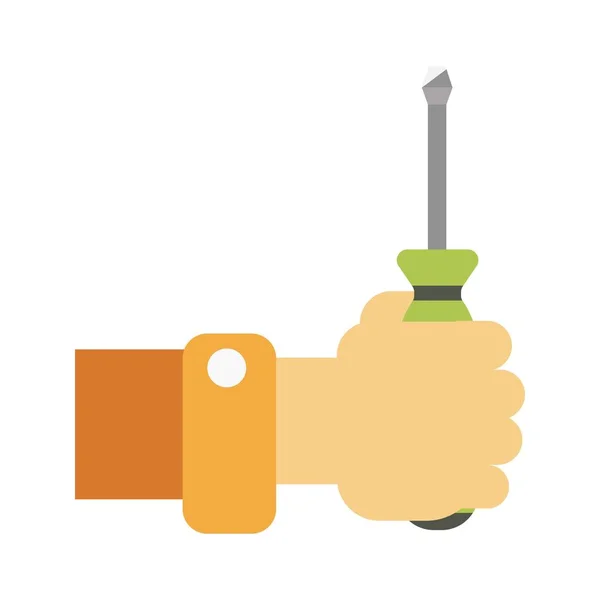 Hand with screwdriver — Stock Vector