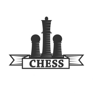 Satranç kulübü vektör simge şablonu