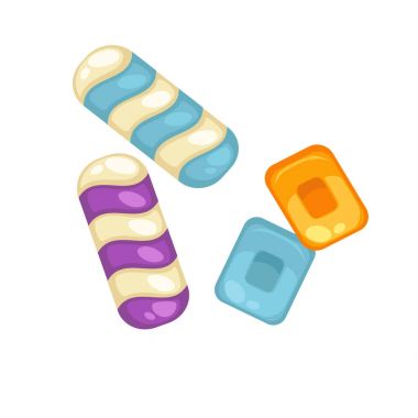 şekerler farklı tatlar ile