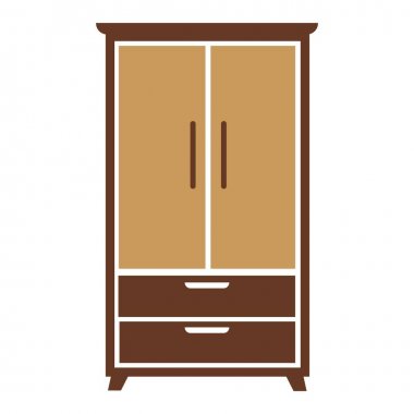  ahşap basit çizgi film dolap