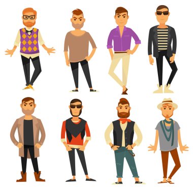 Erkekler farklı moda giysileri