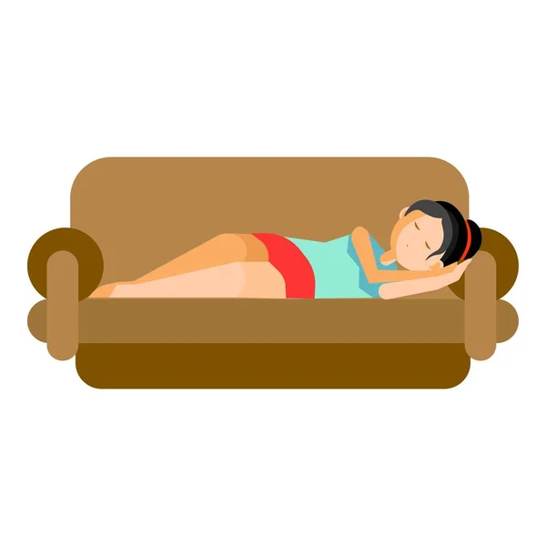 Mujer descansando en sofá — Vector de stock