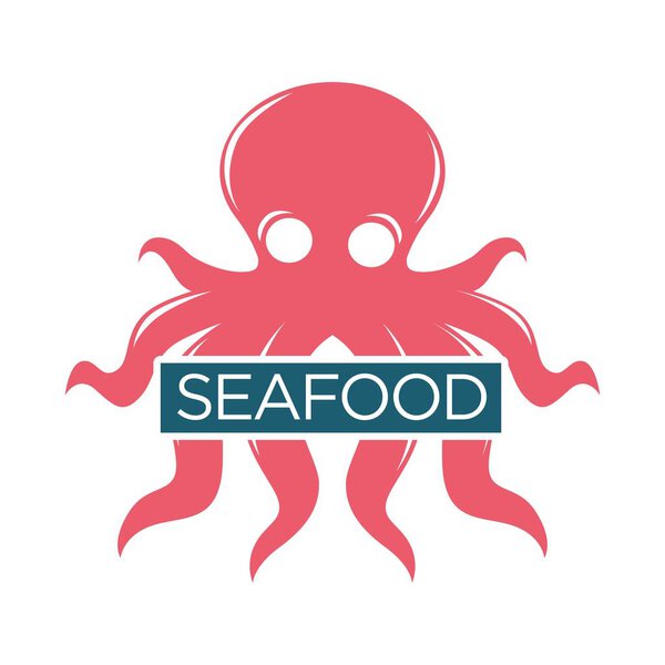 Шаблон логотипа маркера морепродуктов

