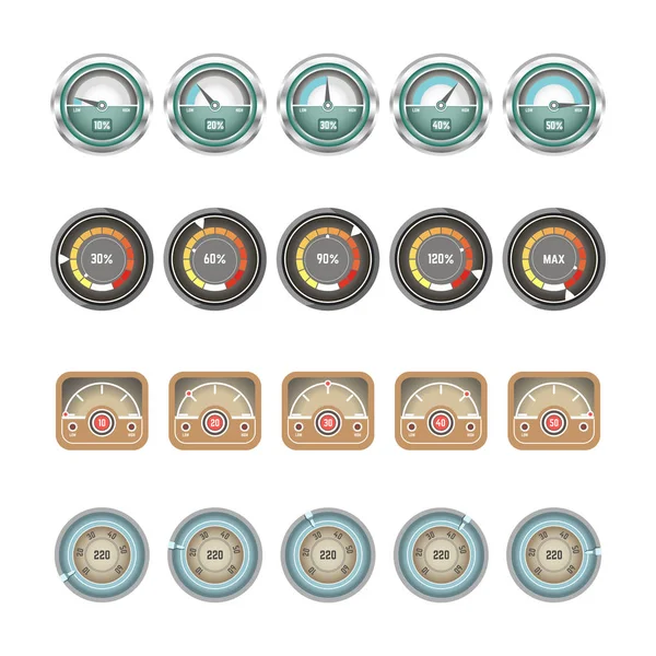 Tacómetros y indicadores de gálibo — Vector de stock