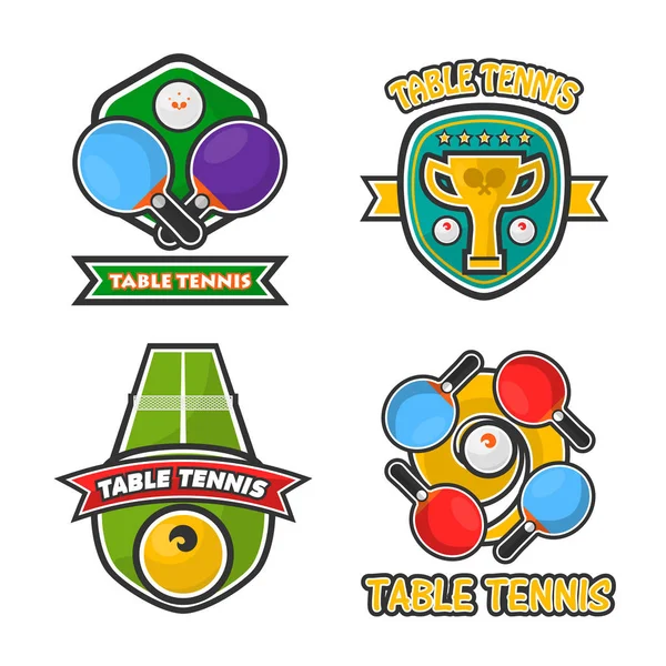 Ping-pong logos club de tennis de table — Image vectorielle