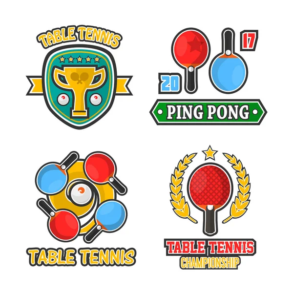 Etichette con logo ping pong — Vettoriale Stock