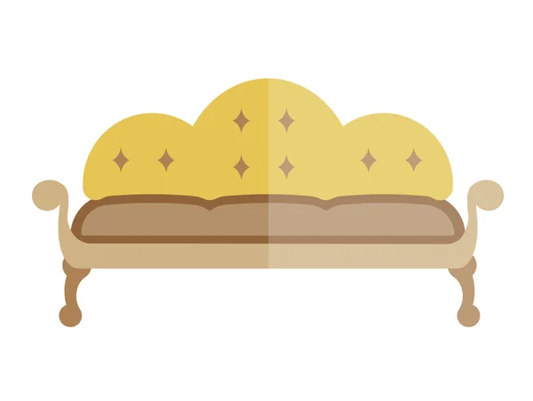 Canapé jaune dans un style antique — Image vectorielle