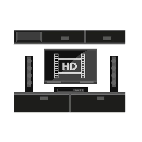 Muebles negros para TV — Vector de stock