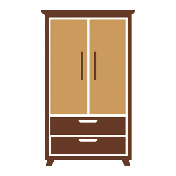 Einfache Cartoon-Garderobe aus Holz — Stockvektor