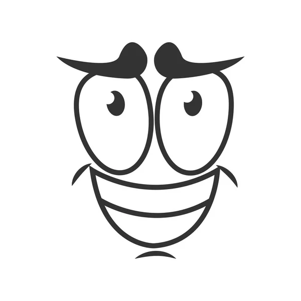 Confundido icono de emoción sonriente — Vector de stock