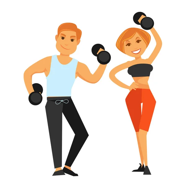 Fitness boy and girl in uniform — Stock Vector