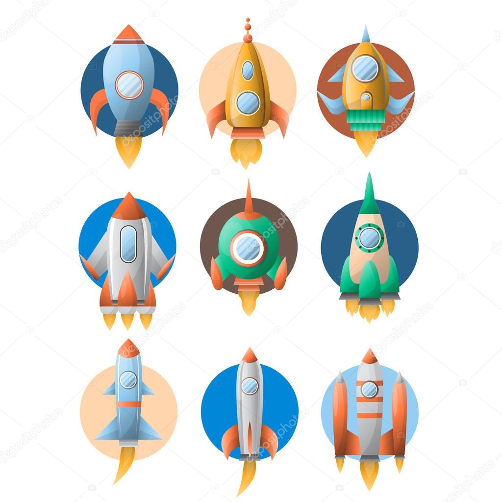 Rockets spaceship icons
