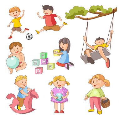 Çocuk Oyunları Icons set oyun