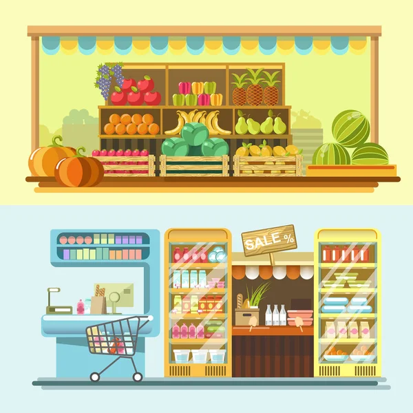 Counters of shop or store — Stock Vector