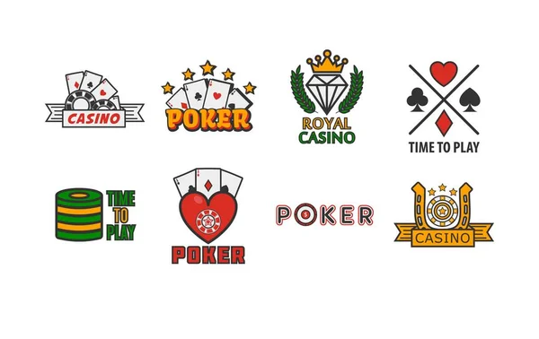 Poker game logo's collectie — Stockvector