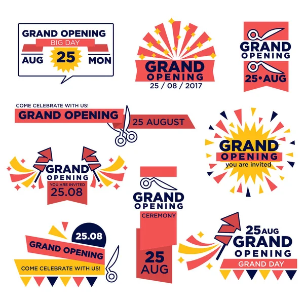 Grand opening evenement icons set — Stockvector