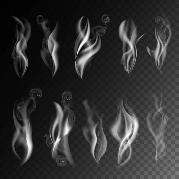 Fumée réalistes icônes vectorielles 3D — Image vectorielle