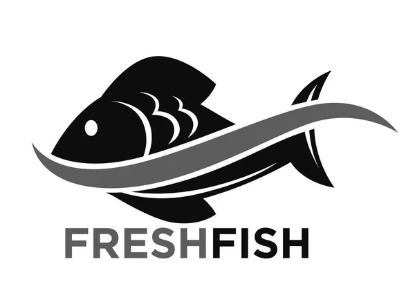 鮮魚市場のロゴ — ストックベクタ