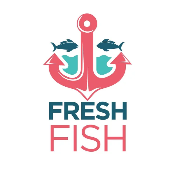 Emblème du poisson frais — Image vectorielle