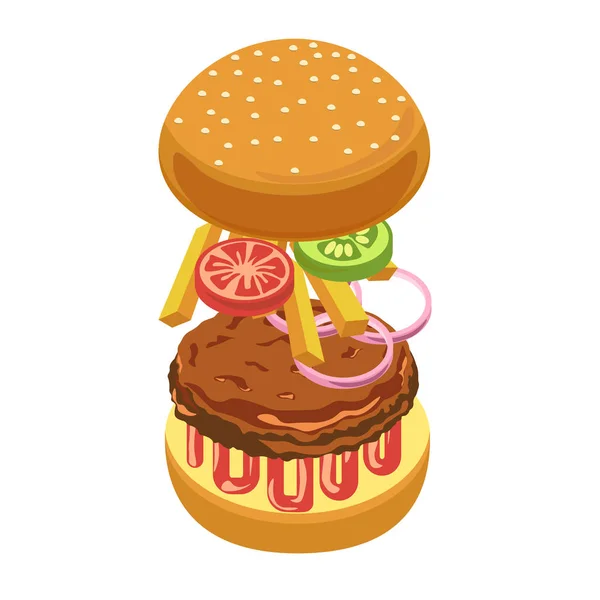 Icône burger ou hamburger — Image vectorielle
