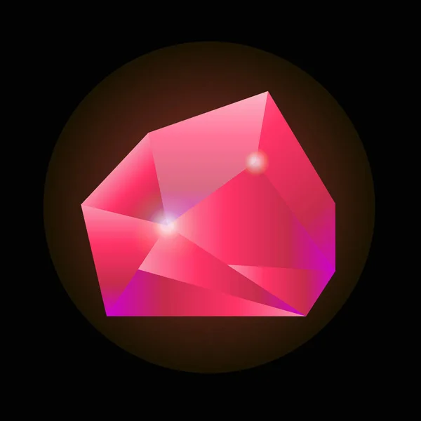 Cristal brillante en color rosa — Vector de stock
